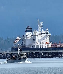 Crab boats are regularly seen in Fidalgo Bay, either dropping off pots or picking them up.