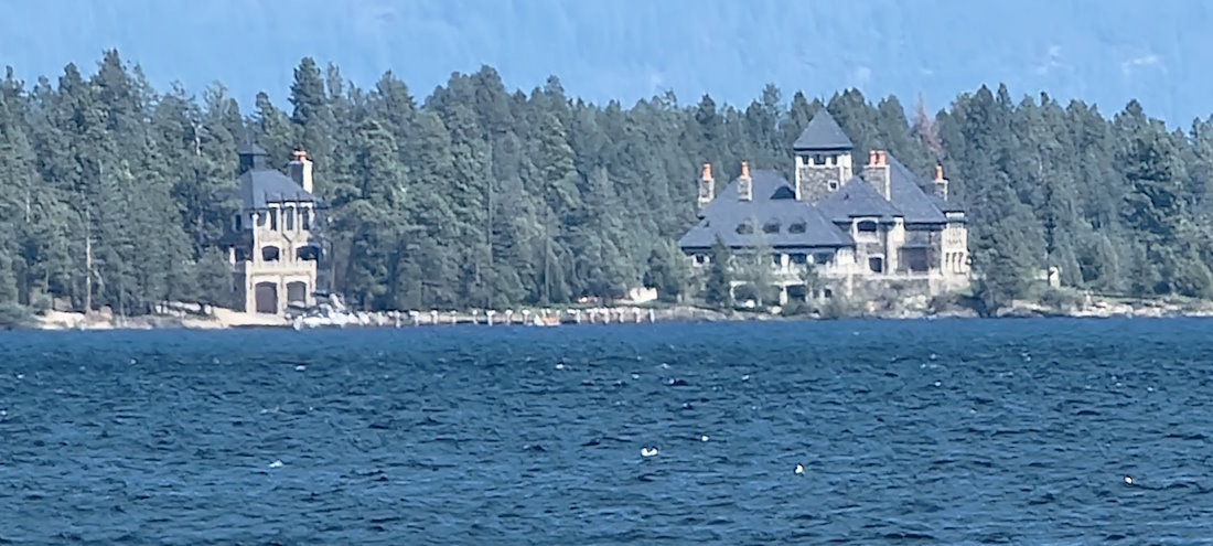 Castle on the island at Flathead Lake